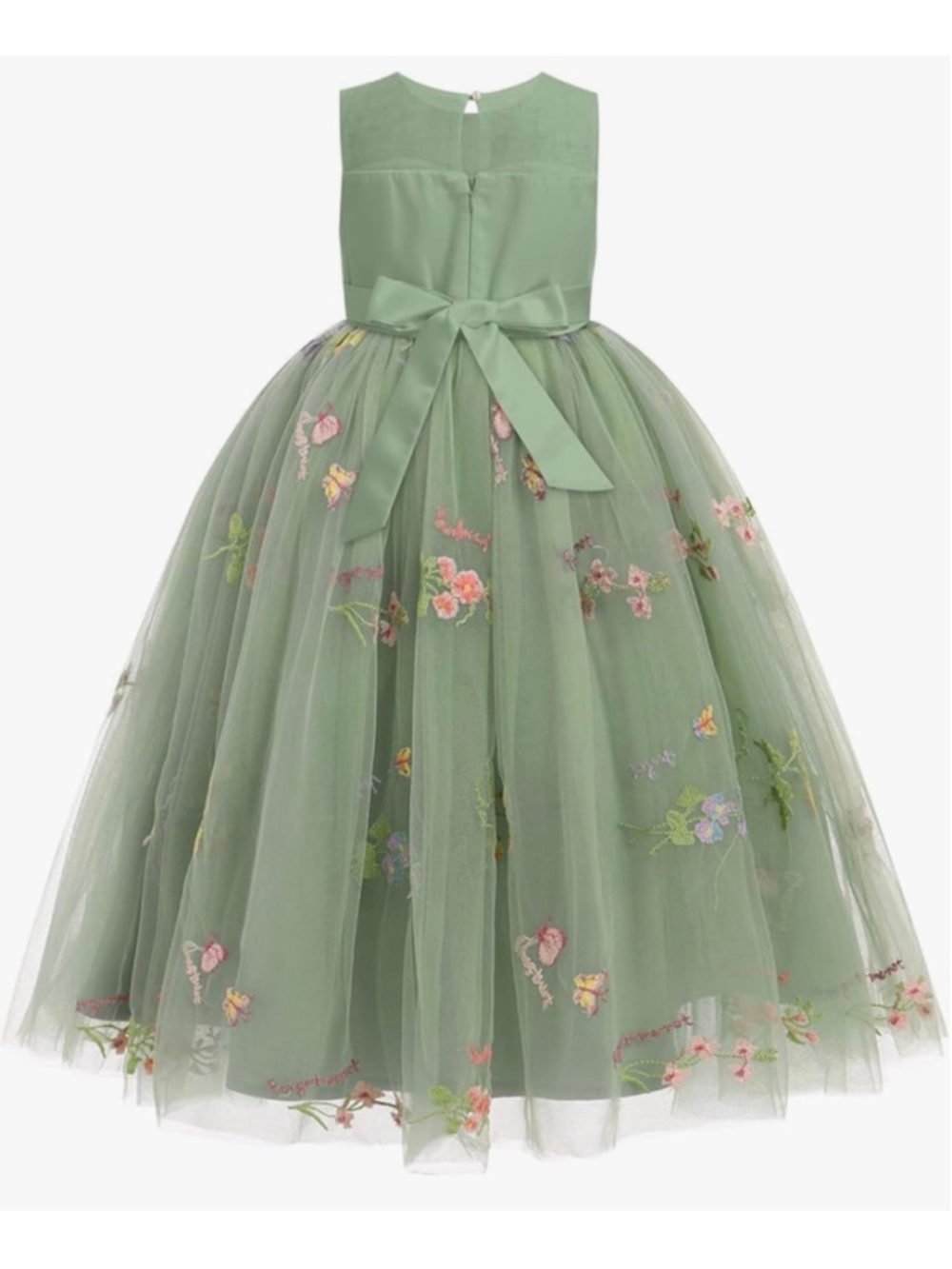 NEW Flower Girl Dress Wedding Floral Embroidery Tulle Princess Dress 13-14 Yrs